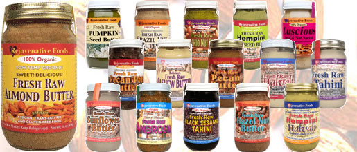raw, organic nut butters and seed butters