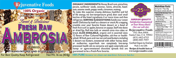 raw-organic-label-honey-raisin-cinnamon-coconut-nutmeg-candy-in-glass-ambrosia-8-nut-and-seed-butter-taste-bud-luxuriant-sweet-mix.jpg Ambrosia 8 Nut Seed Butter 100% Raw Organic label Honey Raisin Cinnamon Coconut Nutmeg Candy In Glass Luxuriant Sweet Minerals Vitamins Free of Gluten and GMO